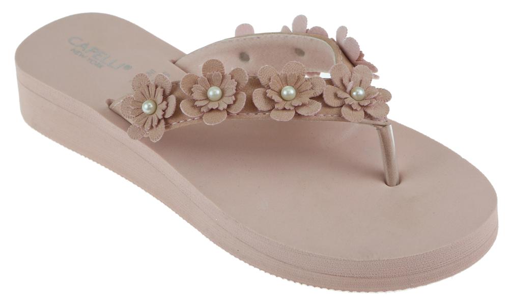 capelli-new-york-damen-flip-flops-rosa-keil-floral image 1