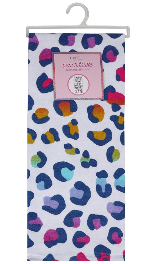 capelli-new-york-towels-rainbow-cheetah-strandhandtuch-wei image 2