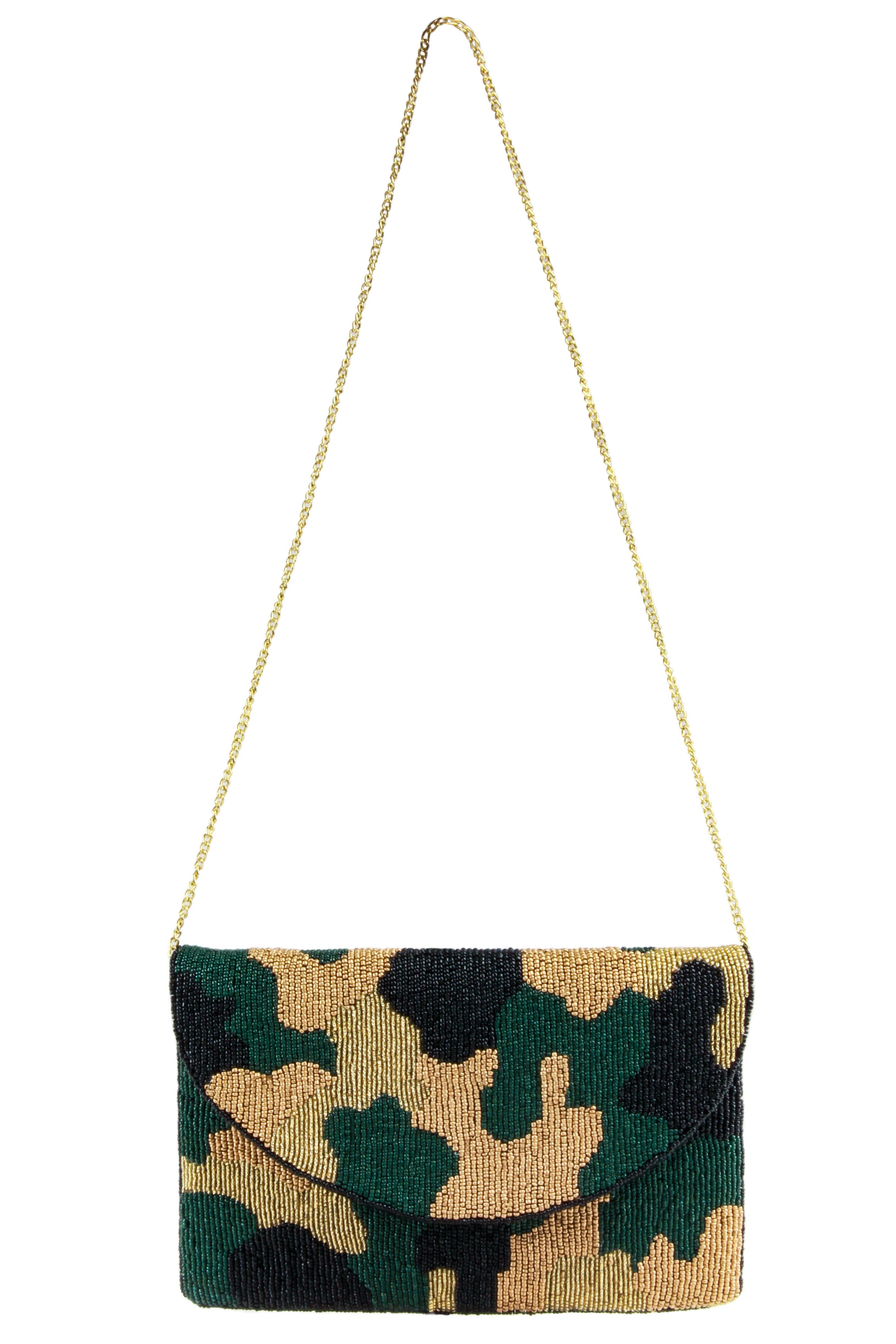 capelli-new-york-camouflage-clutch-abendtasche-mit-kette-tarn image 2