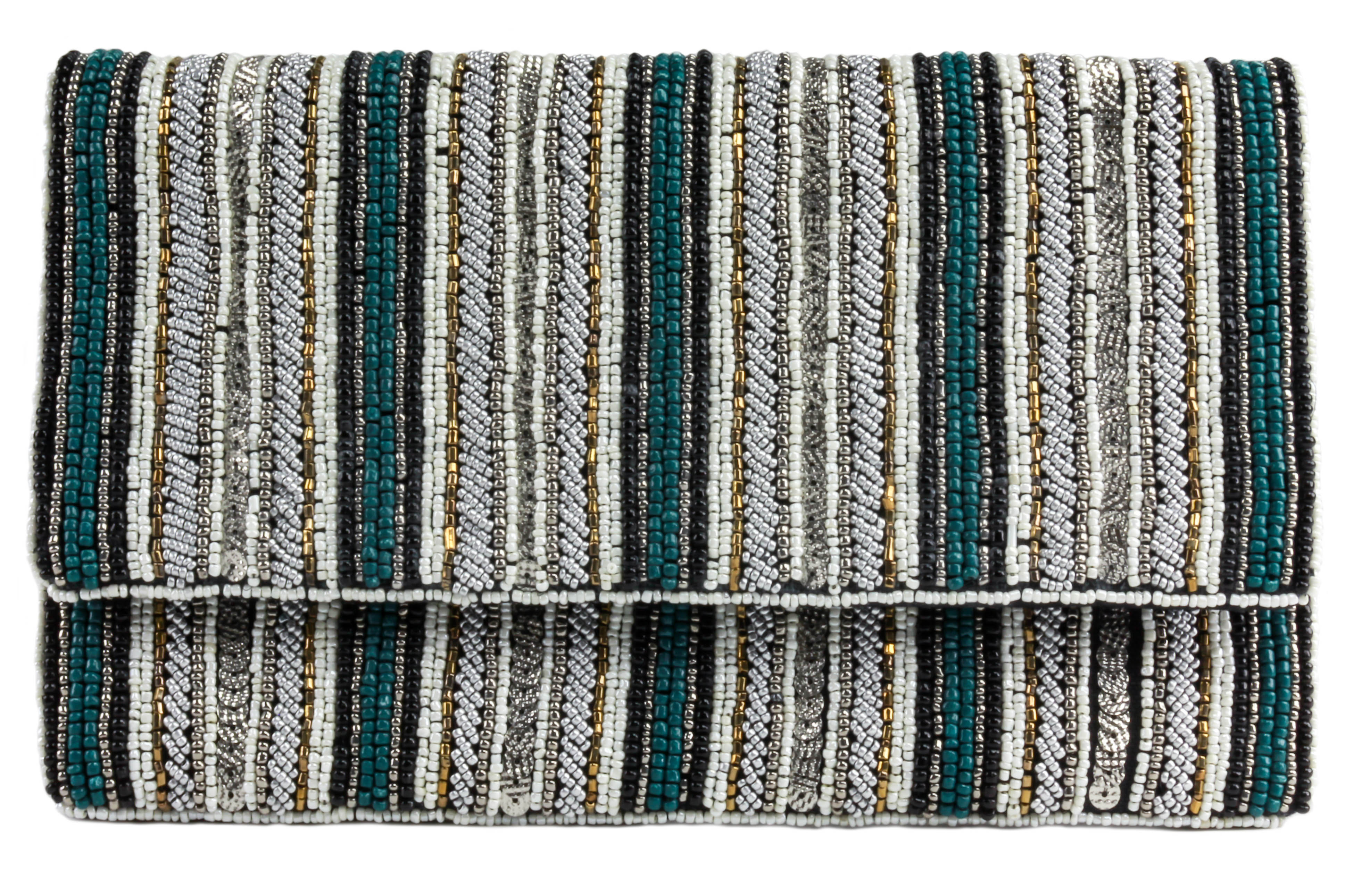 capelli-new-york-beaded-clutch-damen-perlen-abendtasche-mit-kette image 1