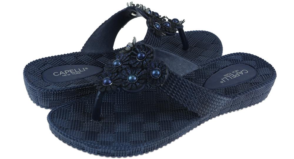 capelli-new-york-flip-flops-zehentrenner-navy-blumen-glitzer image 2