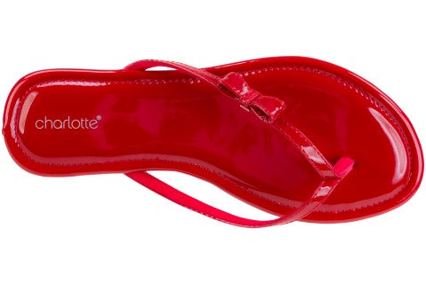 capelli-charlotte-flip-flops-damen-lack-schleife-keil image 4