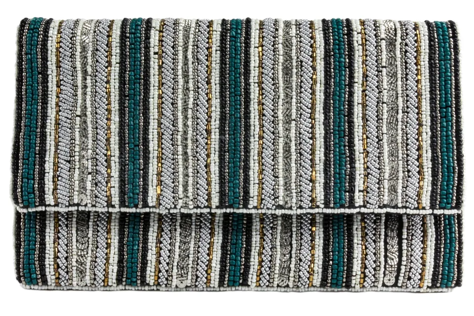 capelli-new-york-beaded-clutch-damen-perlen-abendtasche-mit-kette image 1