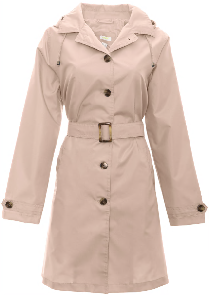 capelli-new-york-solid-dusty-pink-regenmantel-damen-m-kapuze image 1