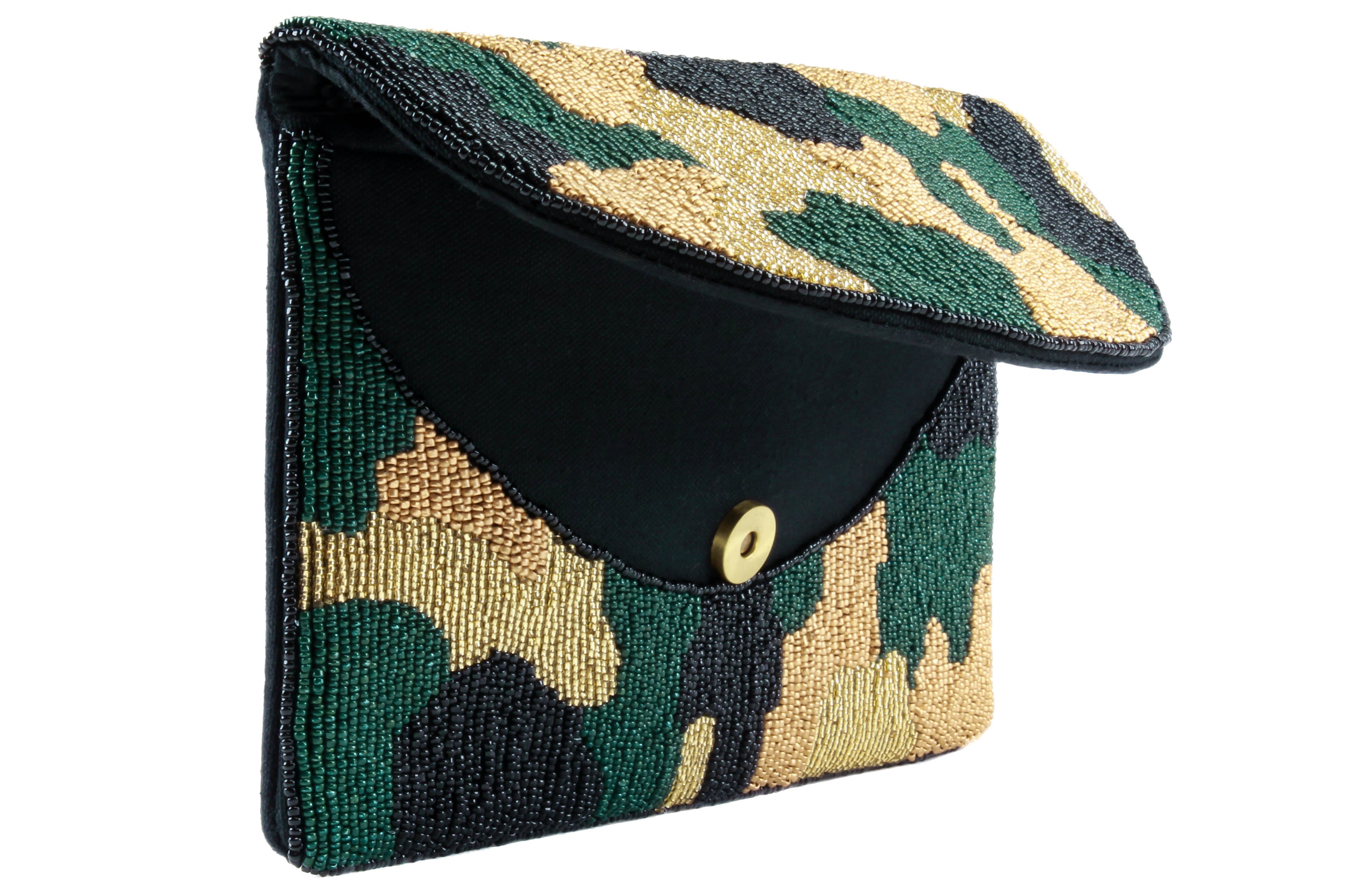 capelli-new-york-camouflage-clutch-abendtasche-mit-kette-tarn image 4