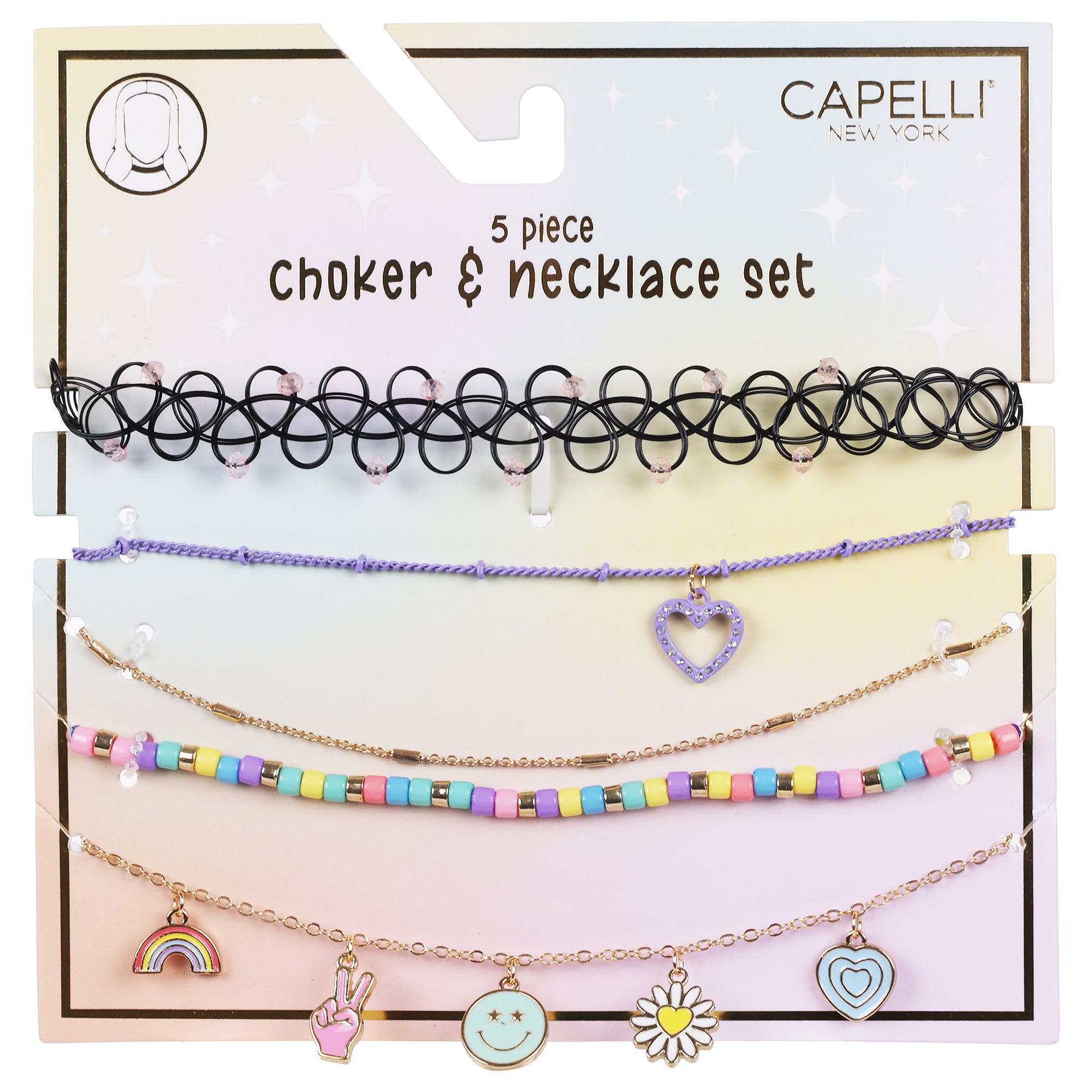 capelli-new-york-girls-jewelry-halskette-5-teilig-schmetterling image 1