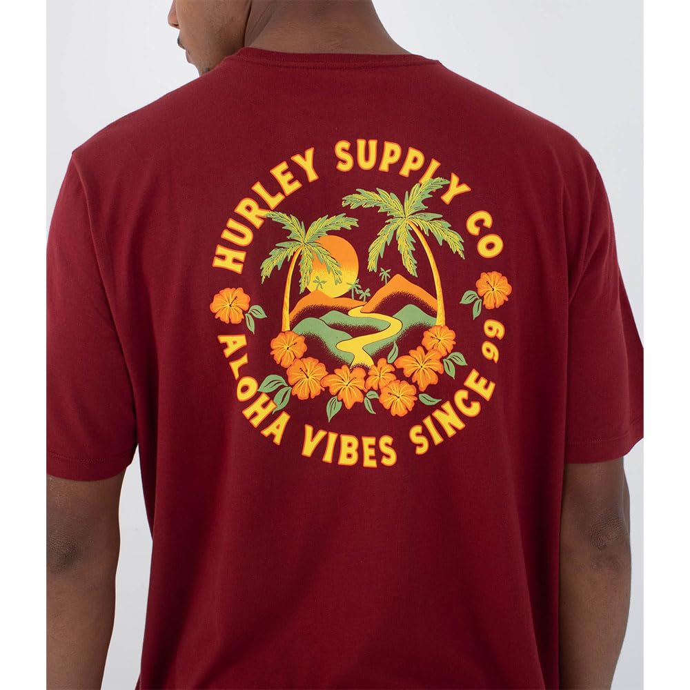 hurley-hawaiian-island-t-shirt-herren-schwarz-kurzarm image 3