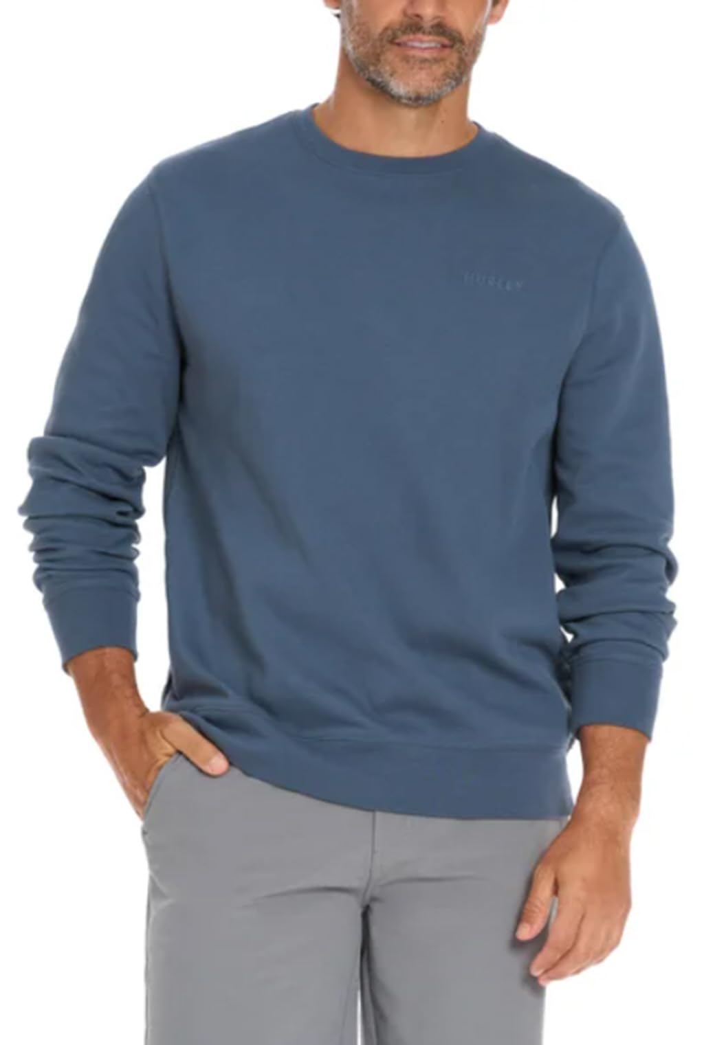 hurley-herren-sweatshirt-rundhals-langarm-gr-m-grau image 3
