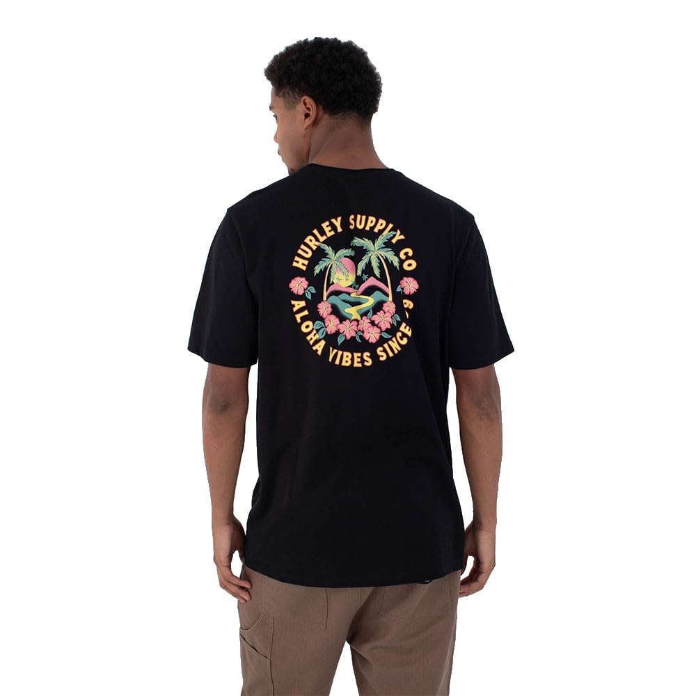 hurley-hawaiian-island-t-shirt-herren-rot-kurzarm image 2