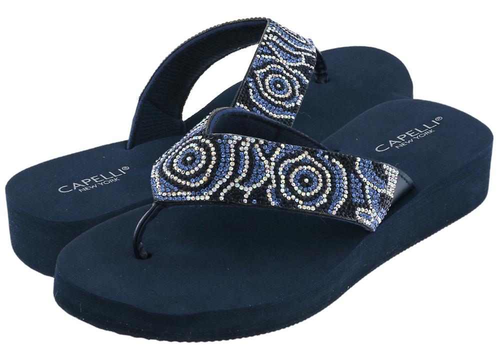 capelli-new-york-ladies-flip-flops-navy-zehentrenner-keil image 2