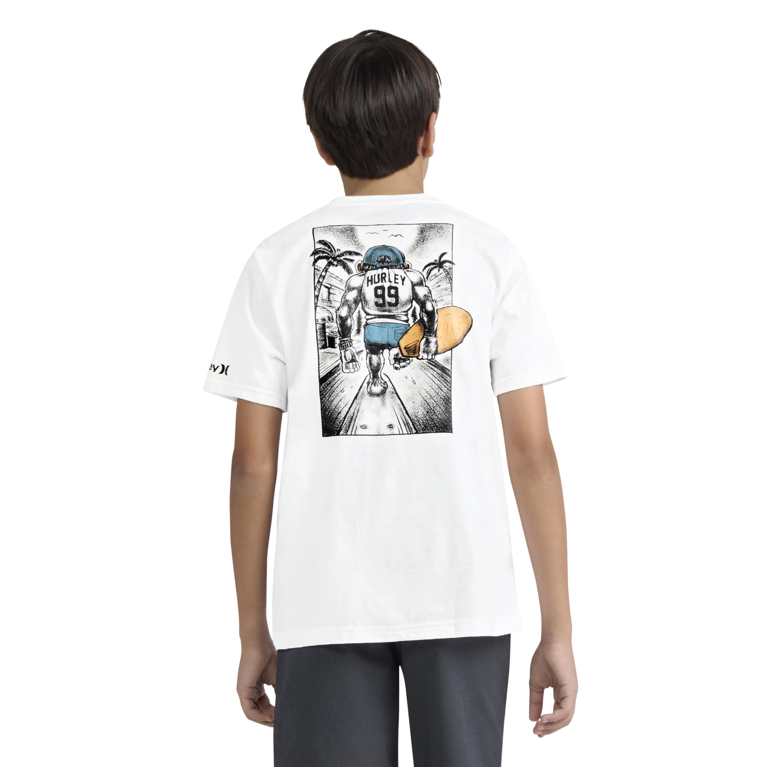 hurley-jungen-grafik-t-shirt-kurzarm-jersey-blau-wei image 6
