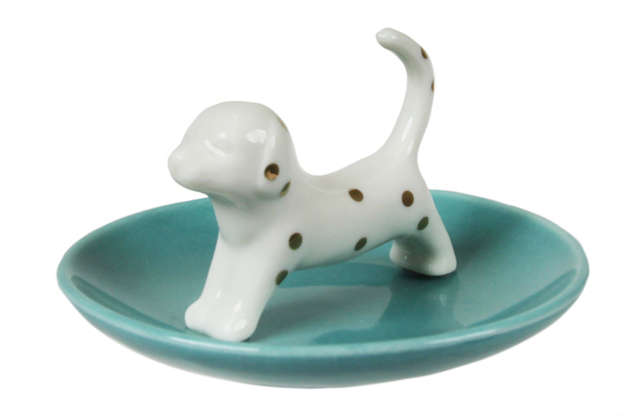 capelli-new-york-trinket-trays-dackel-schmuckschale-keramik-gefleckt image 1