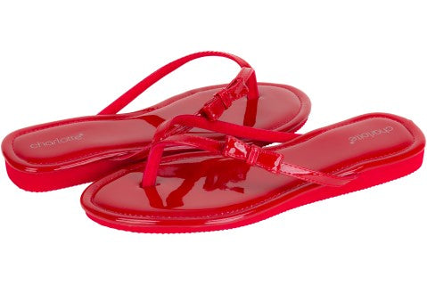 capelli-charlotte-flip-flops-damen-lack-schleife-keil image 3