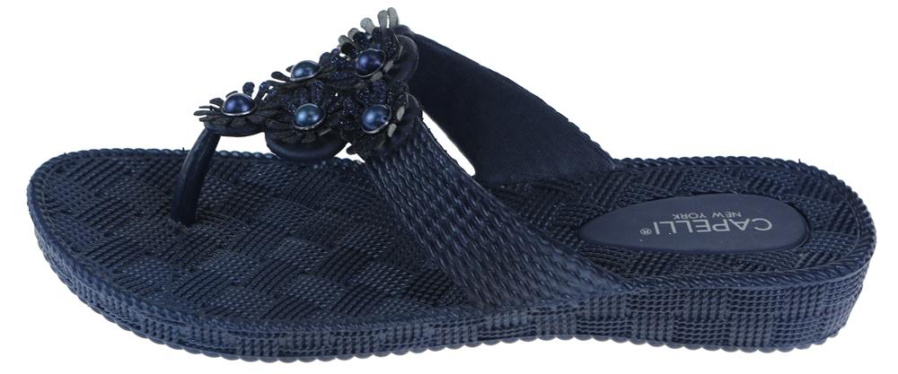 capelli-new-york-flip-flops-zehentrenner-navy-blumen-glitzer image 3