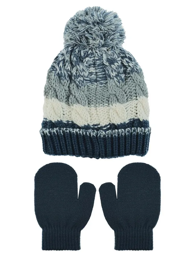 capelli-new-york-toddler-beanie-m-tze-handschuhe-set-blau-2tlg image 1