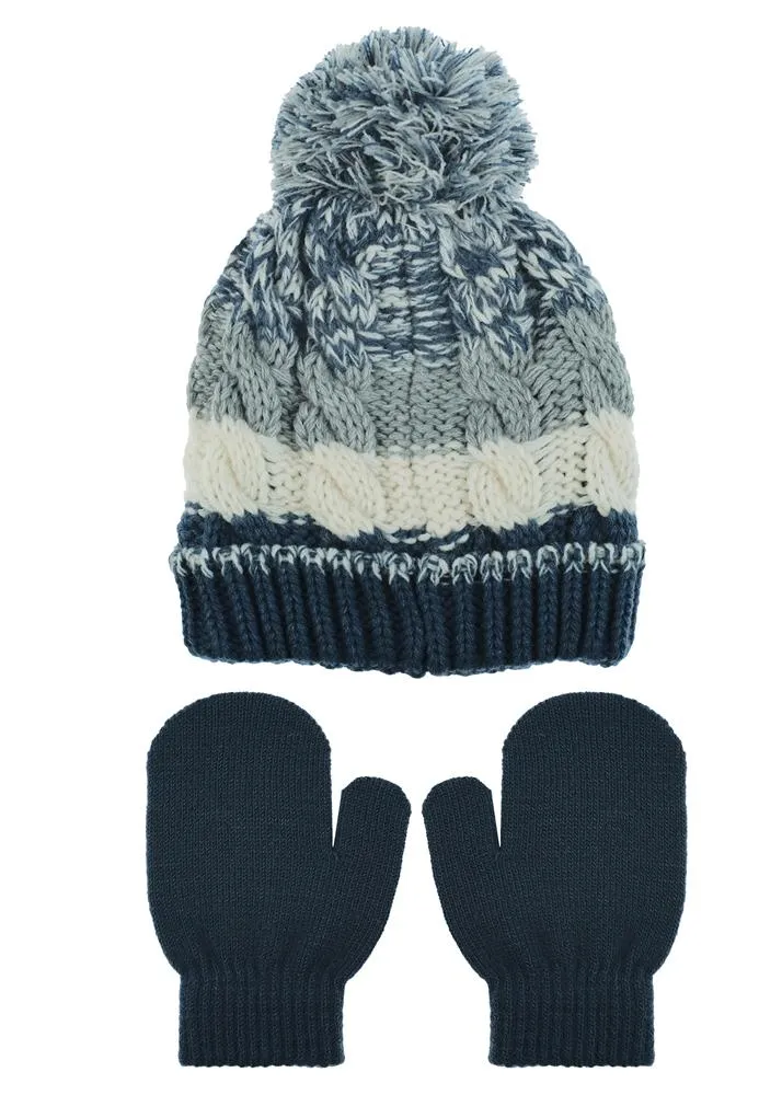 capelli-new-york-toddler-beanie-m-tze-handschuhe-set-blau-2tlg image 1