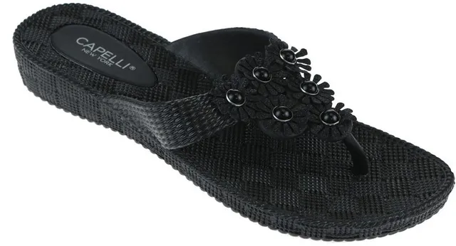 capelli-new-york-flip-flop-zehentrenner-keil-schwarz-damen image 1