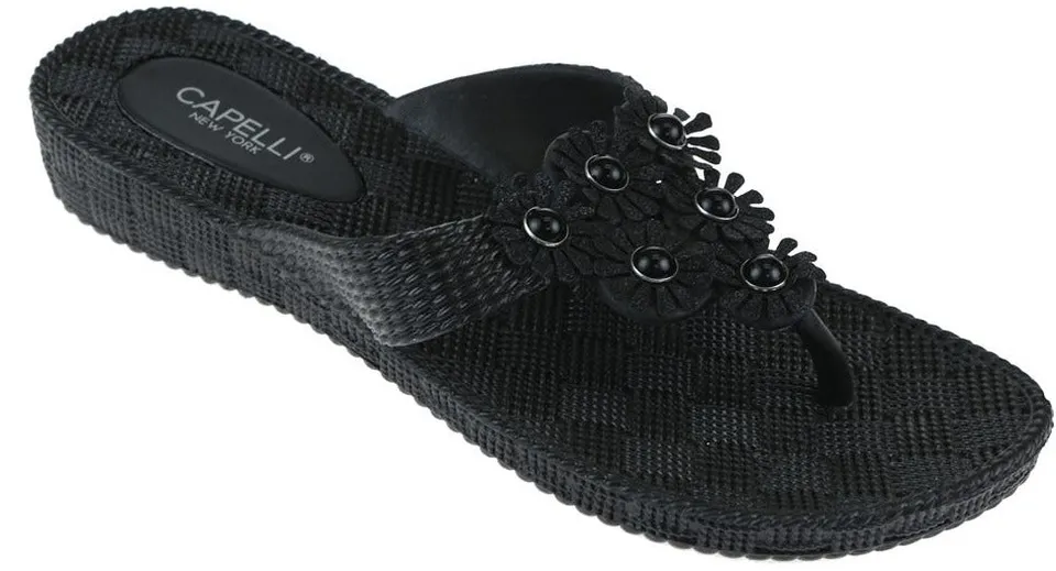 capelli-new-york-flip-flop-zehentrenner-keil-schwarz-damen image 1