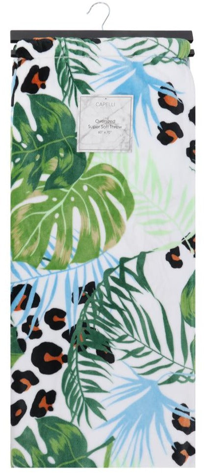 capelli-new-york-decke-jungle-leaves-leopard-60x70 image 1