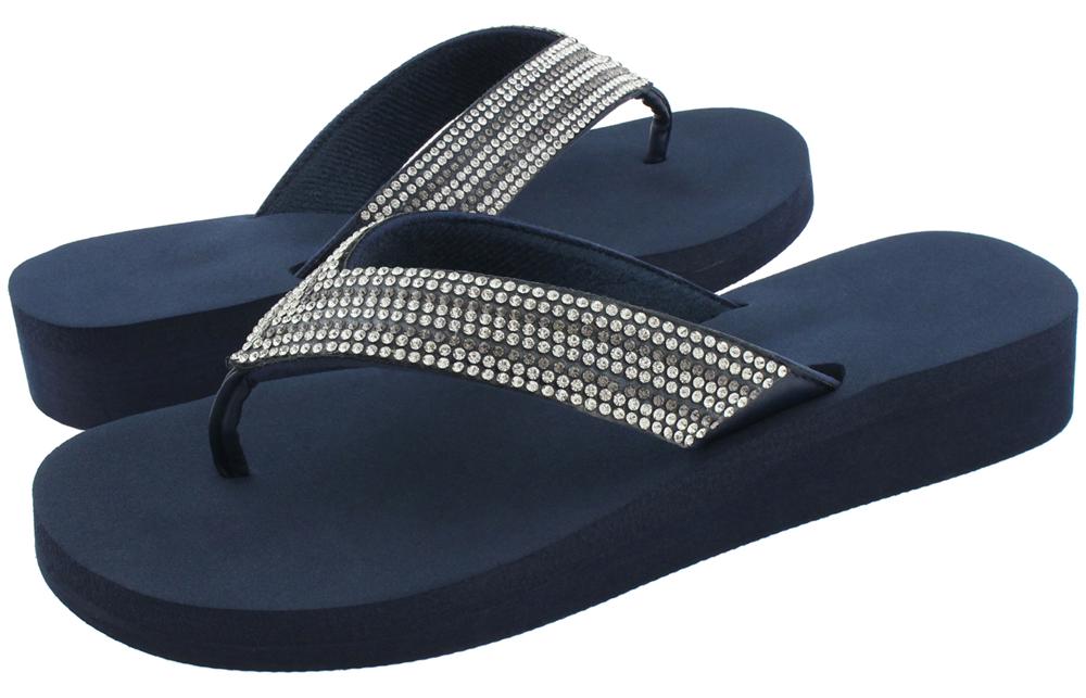 capelli-new-york-flip-flops-damen-navy-keil-strass image 2