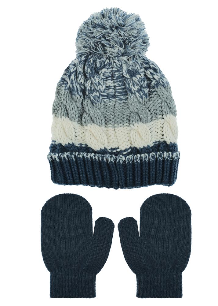 capelli-new-york-toddler-beanie-m-tze-handschuhe-set-blau-2tlg image 1
