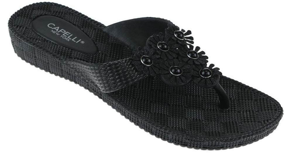 capelli-new-york-flip-flop-zehentrenner-keil-schwarz-damen image 1